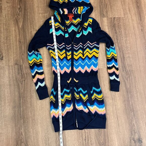 Missoni x Target Zig-zag Chevron Print Hooded LS Zip Cardigan Sz XS - Picture 7 of 9